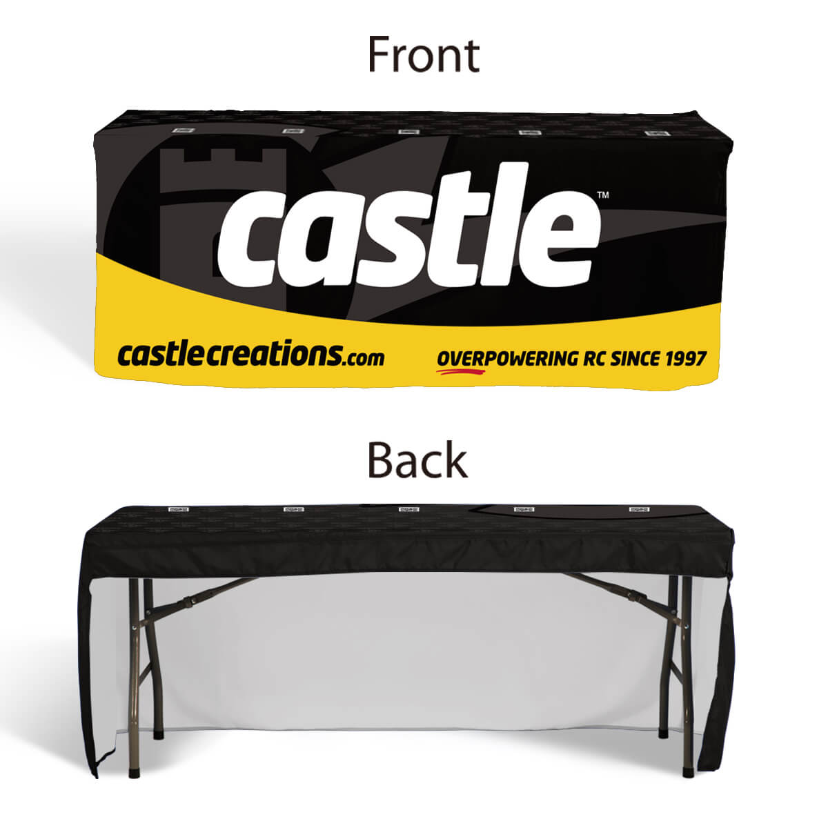 Buy open-back, box-style 4ft fitted table covers in a variety of fabrics, including water-proof, flame-retardant, and premium poly, at wholesale discounted prices.