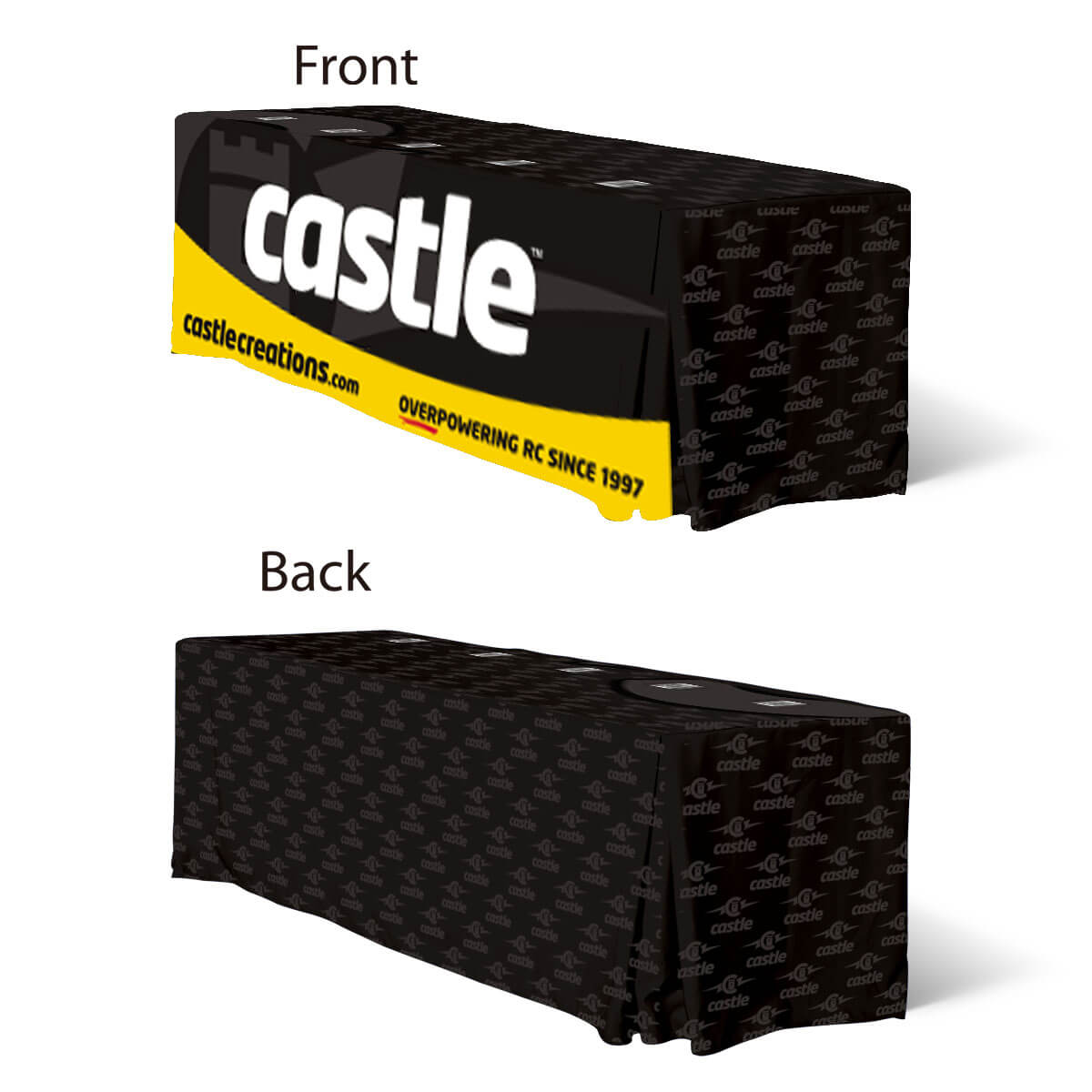 Buy 4ft fitted table covers with pleated corners in a variety of fabrics, including water-proof, flame-retardant, and premium poly, at wholesale discounted prices.