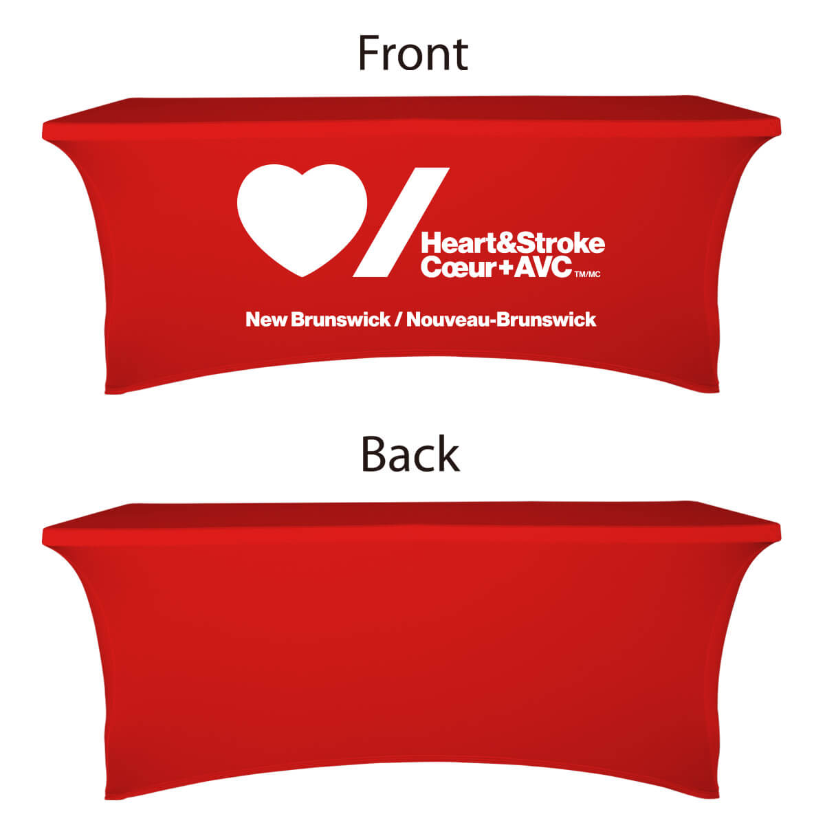 Buy closed-back 4ft stretch table covers in a variety of fabrics, including economy, waterproof, and premium spandex, at wholesale discounted prices.