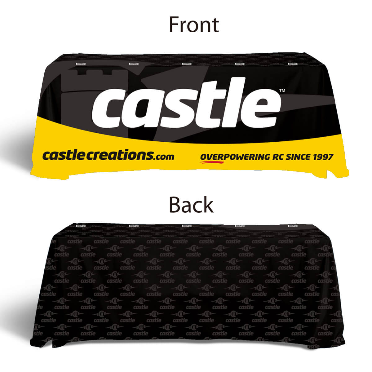 Buy closed-back 4ft throw tablecloths in a variety of fabrics, including water-proof, flame-retardant, and premium poly, at wholesale discounted prices.