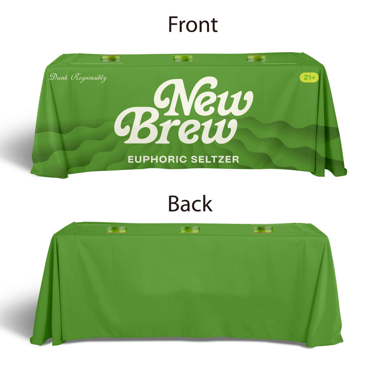 Buy closed-back 5ft throw tablecloths in a variety of fabrics, including water-proof, flame-retardant, and premium poly, at wholesale discounted prices.