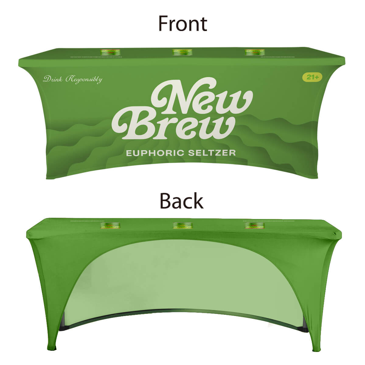 Buy open-back 6ft stretch table covers in a variety of fabrics, including economy, waterproof, and premium spandex, at wholesale discounted prices.